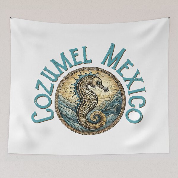 Item preview, Cozumel Mexico Vintage Seahorse Design designed and sold by Futurebeachbum.