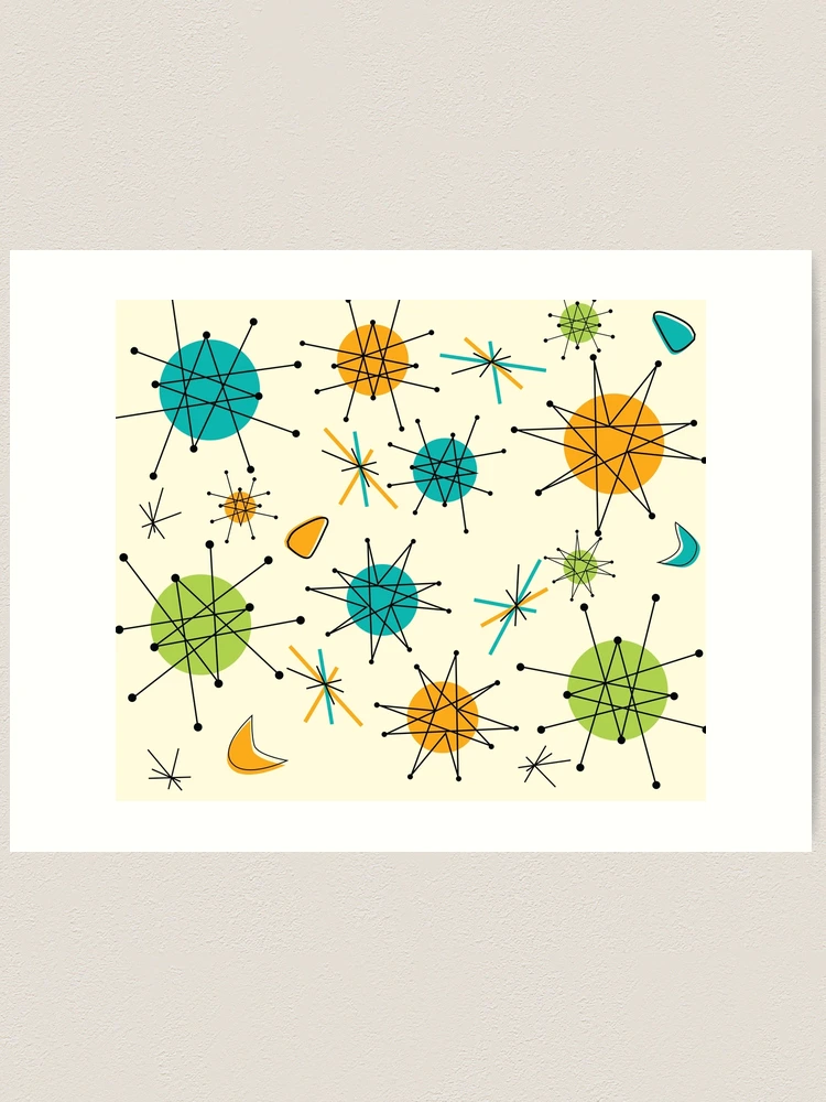 小物 Late 40s early 50s style atomic pattern Atomic 1950s Starbursts & Doodads - Mid Century Modern