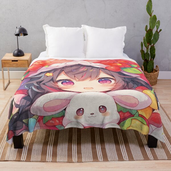 Item preview, Vibrant Kawaii Strawberry Cheer Anime Girl designed and sold by bubblegoth.