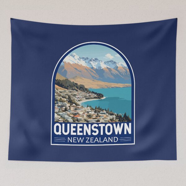Item preview, Queenstown New Zealand Travel Art Emblem designed and sold by KrisSidDesigns.