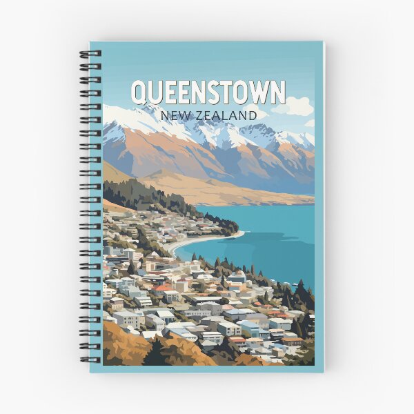 Item preview, Queenstown New Zealand Travel Art Vintage designed and sold by KrisSidDesigns.