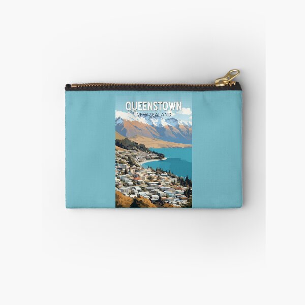 Item preview, Queenstown New Zealand Travel Art Vintage designed and sold by KrisSidDesigns.