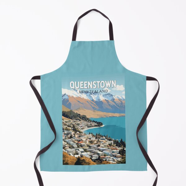 Item preview, Queenstown New Zealand Travel Art Vintage designed and sold by KrisSidDesigns.