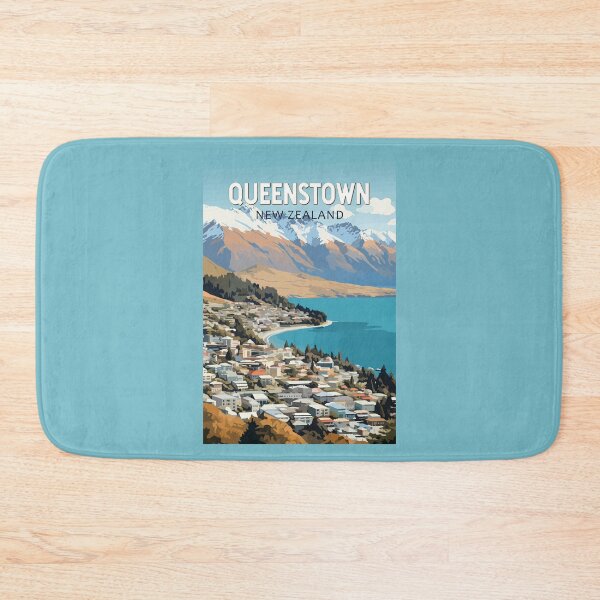 Item preview, Queenstown New Zealand Travel Art Vintage designed and sold by KrisSidDesigns.