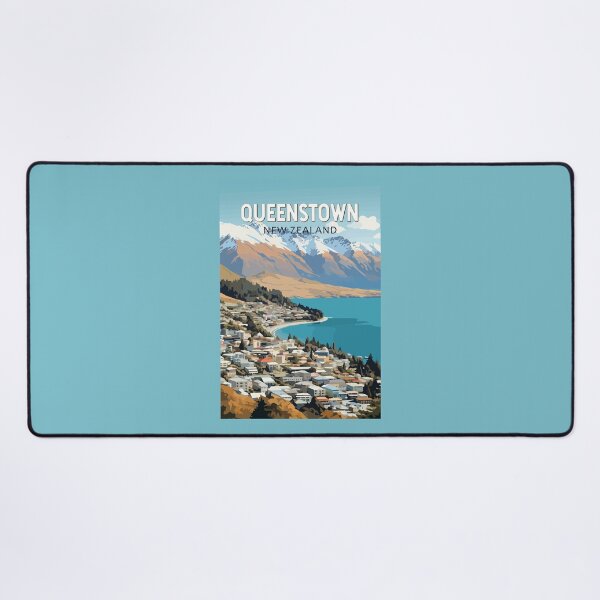 Item preview, Queenstown New Zealand Travel Art Vintage designed and sold by KrisSidDesigns.