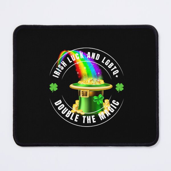 Item preview, Irish luck LGBTQ+ Love Double The Magic St Patrick's Day T shirt, Pot of gold hat with shamrocks and rainbow,  17th March T shirt, rainbow, Shamrocks, Pot of gold hat designed and sold by PrideBeProud.