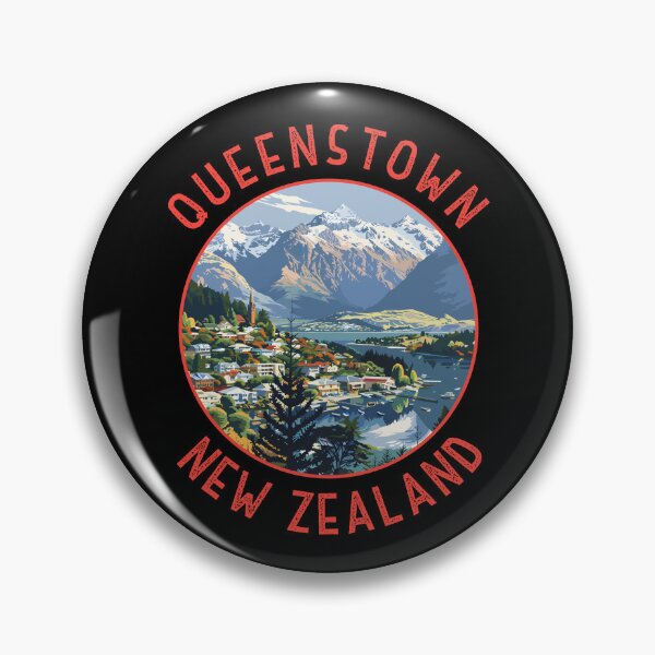 Item preview, Queenstown New Zealand Retro Distressed Circle designed and sold by KrisSidDesigns.