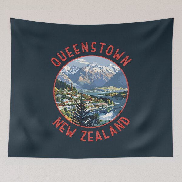 Item preview, Queenstown New Zealand Retro Distressed Circle designed and sold by KrisSidDesigns.