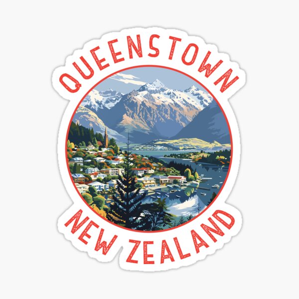 Item preview, Queenstown New Zealand Retro Distressed Circle designed and sold by KrisSidDesigns.