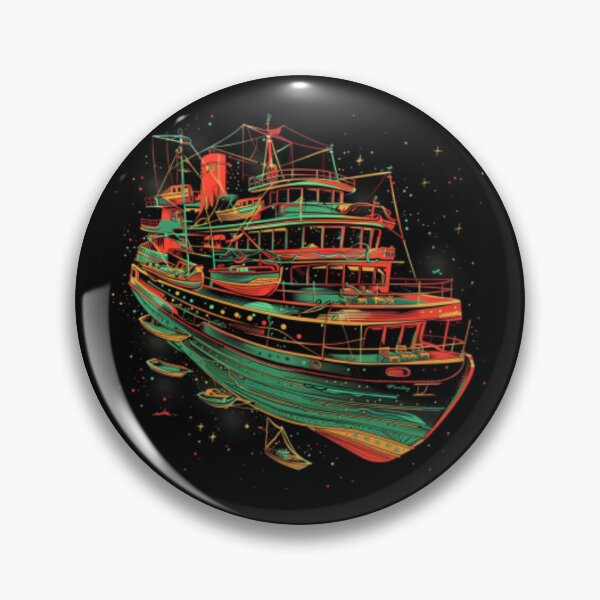 Item preview, Boat, liner type, in orange and fluorescent green perspective. designed and sold by cristina1001.