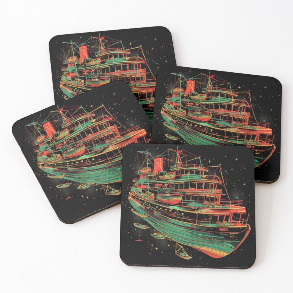 Item preview, Boat, liner type, in orange and fluorescent green perspective. designed and sold by cristina1001.