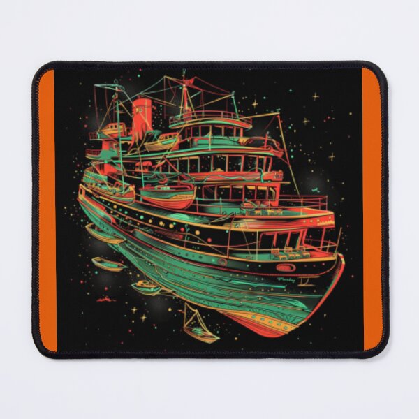 Item preview, Boat, liner type, in orange and fluorescent green perspective. designed and sold by cristina1001.