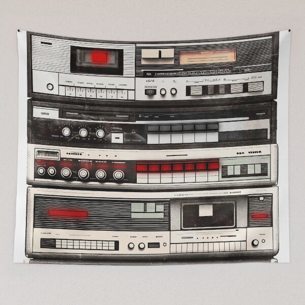 Item preview, Retro HI-FI Stereo System designed and sold by Synthwave Poem.
