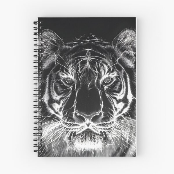 Item preview, Majestic monochrome tiger portrait close-up designed and sold by Artessie.