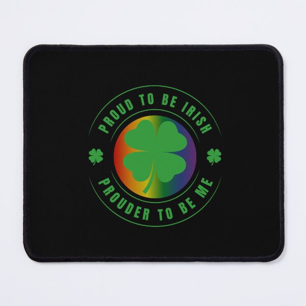 Item preview, Proud to be Irish, prouder to be me St Patrick's Day T shirt, Shamrocks, on a pride background, with green text , 17th March tees, designed and sold by PrideBeProud.