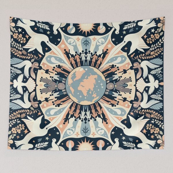 Item preview, Harmony & Peace Earth Mandala Art designed and sold by FarBeyound.