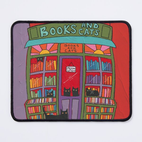 Item preview, Books and Cats designed and sold by KilkennyCat Art.