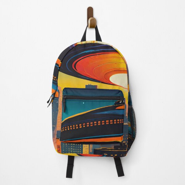 Item preview, Glowing Orange Anomaly: Giant UFO Dominates Cityscape designed and sold by GrizzlyCollective.