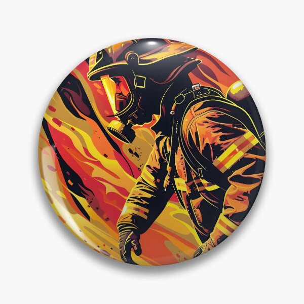 Item preview, Vector Firefighter with Flames Background designed and sold by dcrc.