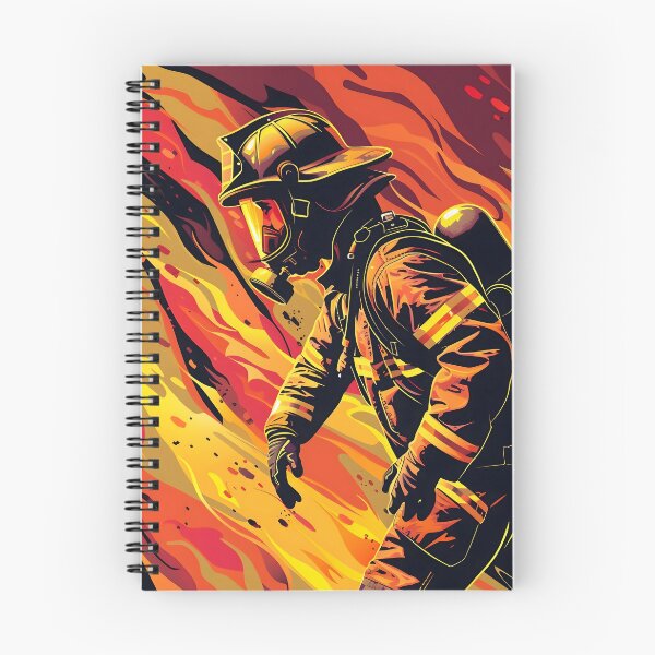 Item preview, Vector Firefighter with Flames Background designed and sold by dcrc.