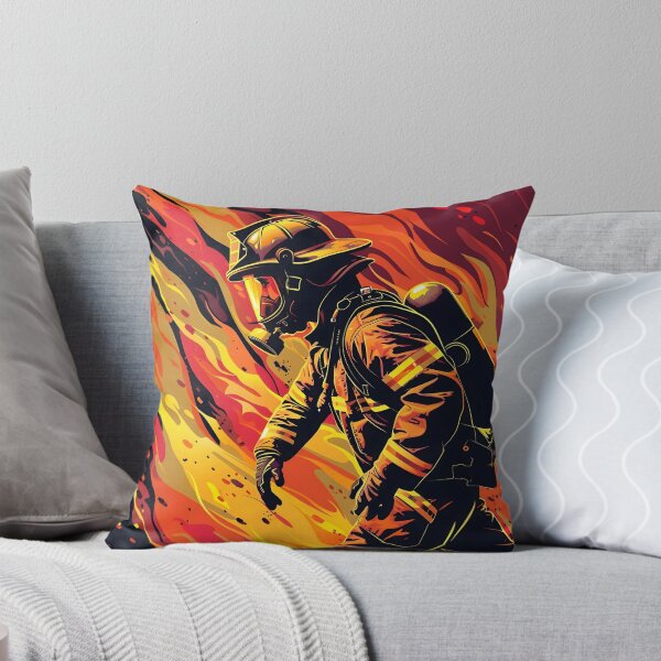 Item preview, Vector Firefighter with Flames Background designed and sold by dcrc.