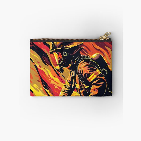 Item preview, Vector Firefighter with Flames Background designed and sold by dcrc.