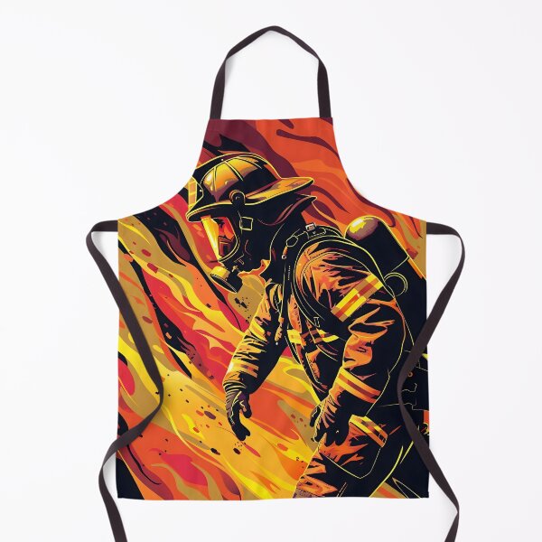 Item preview, Vector Firefighter with Flames Background designed and sold by dcrc.