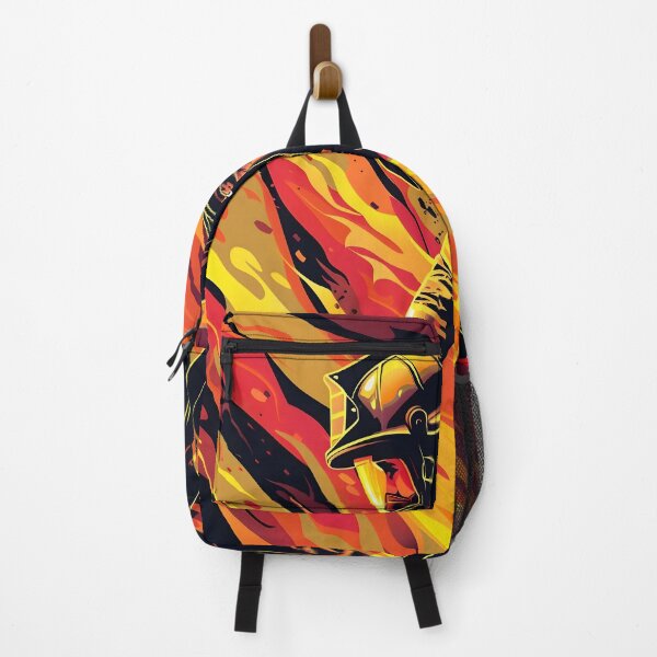 Item preview, Vector Firefighter with Flames Background designed and sold by dcrc.