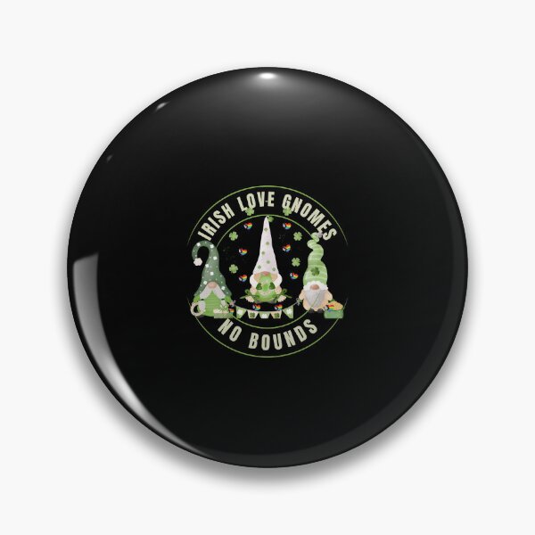 Item preview, Irish Love Gnomes , No Bounds LGBTQ+ St Patrick's t-shirt, Gnomes with green hats and shamrocks and pride hearts, 17th March tees,  designed and sold by PrideBeProud.