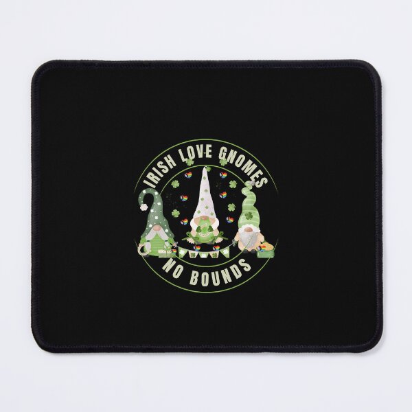 Item preview, Irish Love Gnomes , No Bounds LGBTQ+ St Patrick's t-shirt, Gnomes with green hats and shamrocks and pride hearts, 17th March tees,  designed and sold by PrideBeProud.