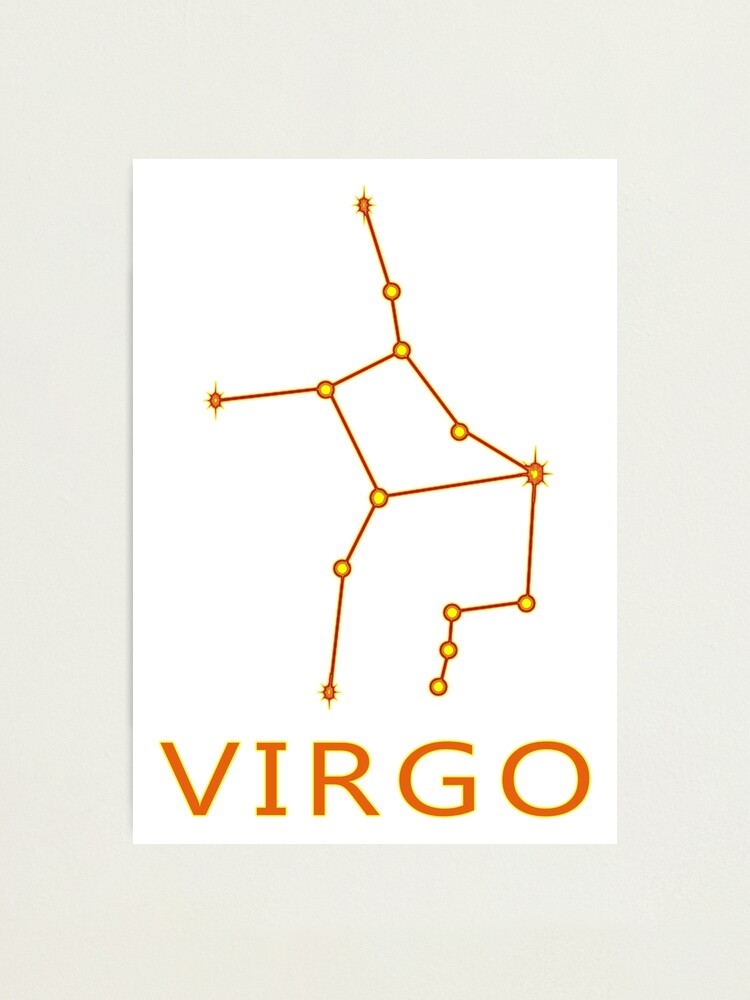 Virgo Zodiac Astrology Constellation Star Chart Photographic Print