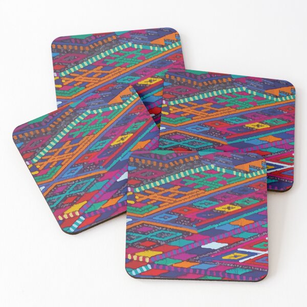 Item preview, Geometric multicolor embroidery maya folk art maximalist decor dopamine dressing  designed and sold by T-Mex.