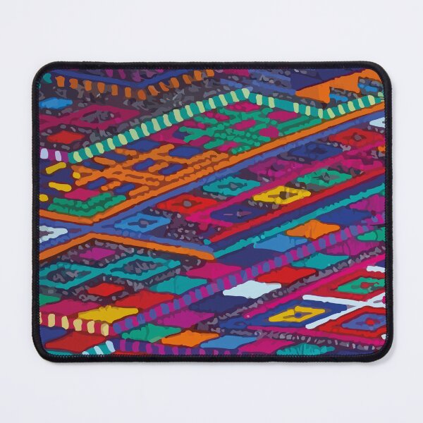 Item preview, Geometric multicolor embroidery maya folk art maximalist decor dopamine dressing designed and sold by T-Mex.