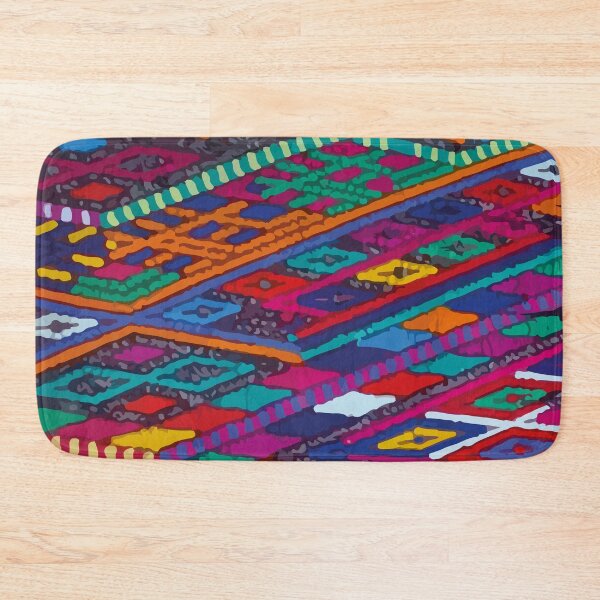 Item preview, Geometric multicolor embroidery maya folk art maximalist decor dopamine dressing  designed and sold by T-Mex.