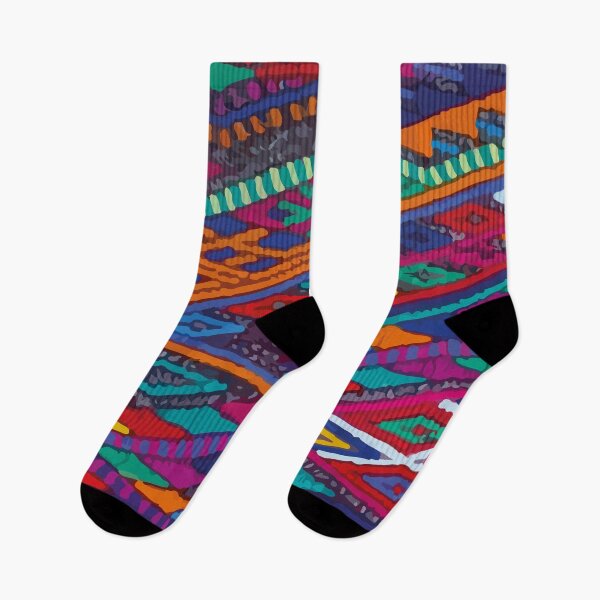 Item preview, Geometric multicolor embroidery maya folk art maximalist decor dopamine dressing  designed and sold by T-Mex.
