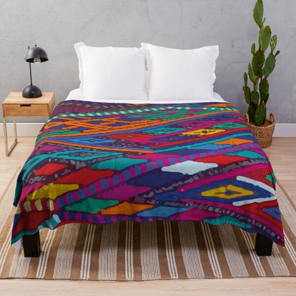 Item preview, Geometric multicolor embroidery maya folk art maximalist decor dopamine dressing  designed and sold by T-Mex.
