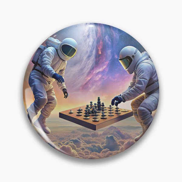 Item preview, 2 astronauts play chess in Nebula designed and sold by PDAG.