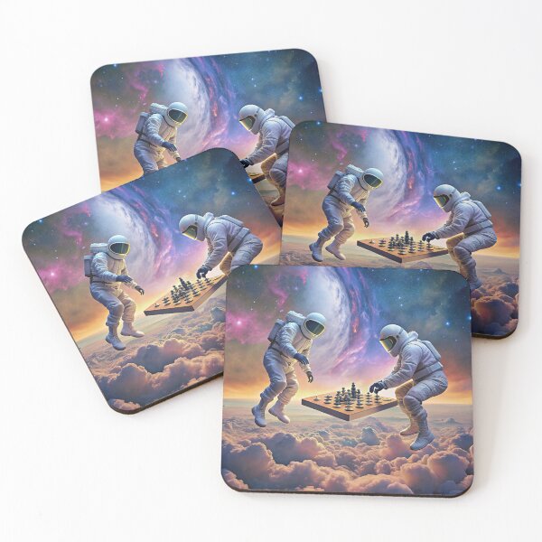 Item preview, 2 astronauts play chess in Nebula designed and sold by PDAG.