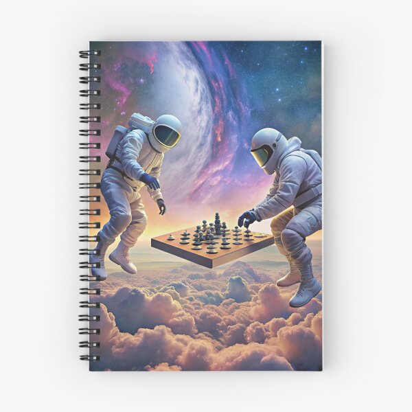 Item preview, 2 astronauts play chess in Nebula designed and sold by PDAG.