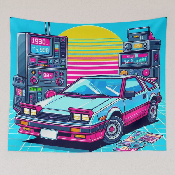 Item preview, 80s Retro Ride: Aesthetic Car Sticker Design designed and sold by StickerStudio27.
