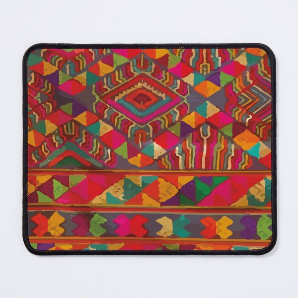 Item preview, Orange chevron ethnic embroidery folk art textile maximalist decor designed and sold by T-Mex.