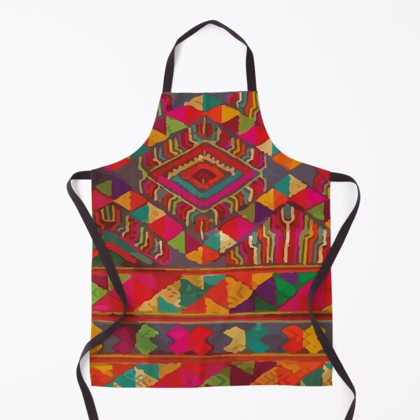 Item preview, Orange chevron ethnic embroidery folk art textile maximalist decor designed and sold by T-Mex.