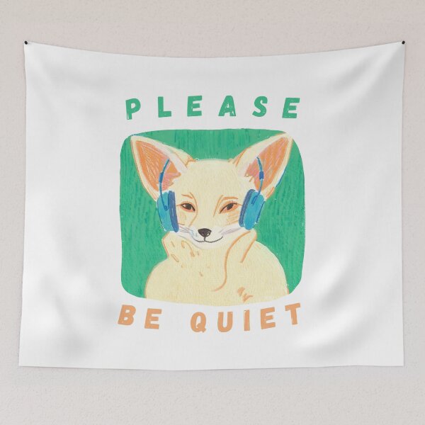Item preview, Please Be Quiet Fennec Fox designed and sold by PunnyPawsArt.