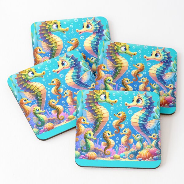 Item preview, Cartoon Seahorse Family  Art designed and sold by SandbarTees.