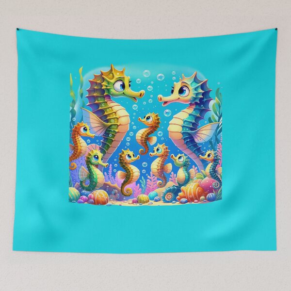Item preview, Cartoon Seahorse Family  Art designed and sold by SandbarTees.