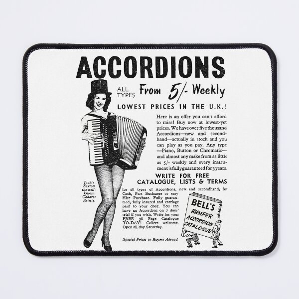 Item preview, Retro Vintage Accordion ad designed and sold by TrinketTeez.