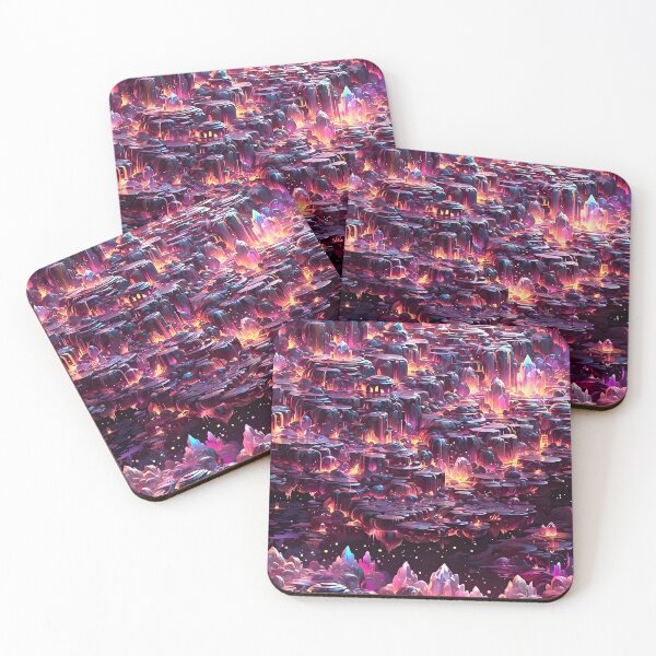 Item preview, Crystal Quartz Gemstone World seamless pattern fantasy art designed and sold by BorgSpareParts.