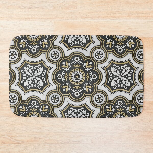 Item preview, Black And Gold Floral Tile Reproduction designed and sold by MadeByGeeClowes.