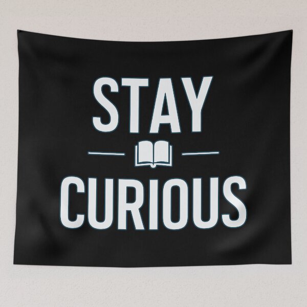 Item preview, Stay Curious Motivational Quote with Open Book Icon - Lifelong Learning and Inquiry designed and sold by RuyaFab.