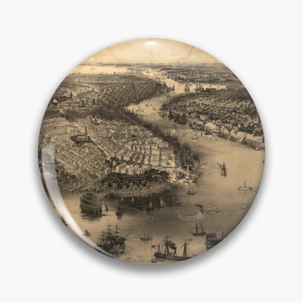 Item preview, Bird's eye View of New-York & Brooklyn (1851) designed and sold by allhistory.